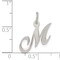 Sterling Silver Small Fancy Script Initial M Charm Jewerly 16mm x 10mm